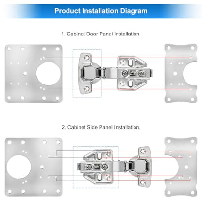 6Pcs Cabinet Hinge Repair Plate, Stainless Steel Hinges Fixing Plates Kit