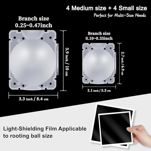 SupKing 8 Pcs Plant Rooting Grow Propagation Ball,Air Layering Kit,Clear Assisted Cutting Rooting,Reusable Plant Rooting Device,High Pressure Ball Grafting Device Root Box for Plants Rose. - size: Small+Medium