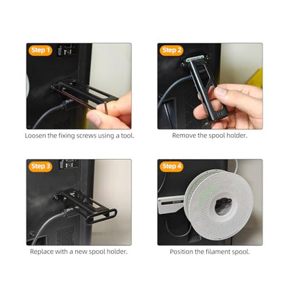 Spool Holder Replacement Compatible with BambuLab P1P/P1S/X1/X1C/X1E: Filament Rack Metal Bracket to Support Consumable Rolls 3D Printer Accessories