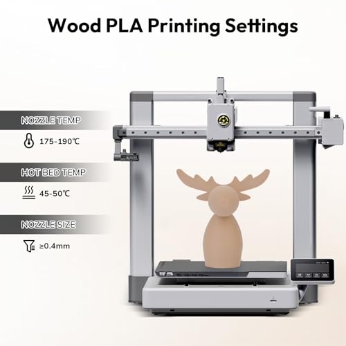 AMOLEN Wood PLA 3D Printer Filament 1.75mm White Oak 15% Real Wood Fiber 1KG - color: White Oak