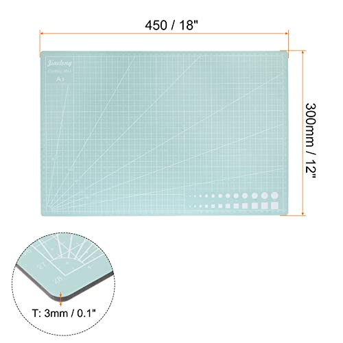 HARFINGTON A3 Self-Healing Cutting Mat 18"x12" Double-Sided Craft Cutting Board for DIY Art Work Sewing Cutting, Light Green - color: Light Green, size: 18"L x 12"W