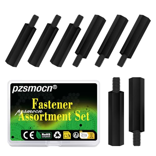 100 Pcs M3x20+6mm Nylon Black Male-Female Hex Standoff Spacer Kit - size: M3*20 mm, style: Black Male-Female Hex Standoff