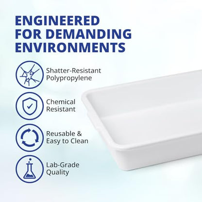 United Scientific™ Polypropylene Containment Lab Tray with Handles, 10-Pack - size: 15" x 12" x 3" (10 Count)