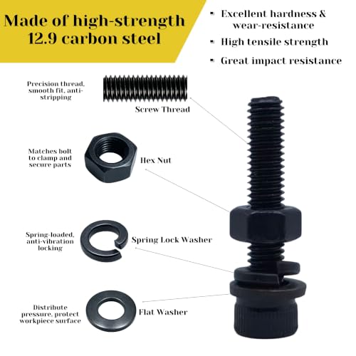 208PCS M6 Hex Socket Screw Assortment Kit, M6x8/10/12/16/20/25/30/35 mm