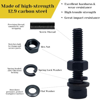 208PCS M6 Hex Socket Screw Assortment Kit, M6x8/10/12/16/20/25/30/35 mm