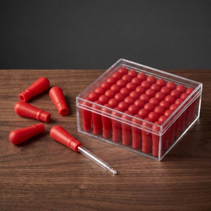 ULTECHNOVO 50Pcs Red Silicone Pipette Bulb Caps for Glass Dropper Tubes