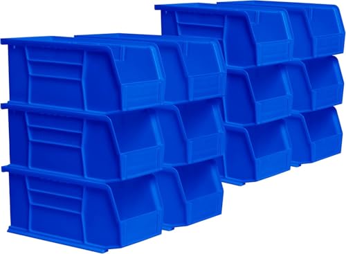 Akro-Mils 30230 AkroBins Plastic Storage Bins, 11"x5"x5", Blue, 12-Pack - color: Blue