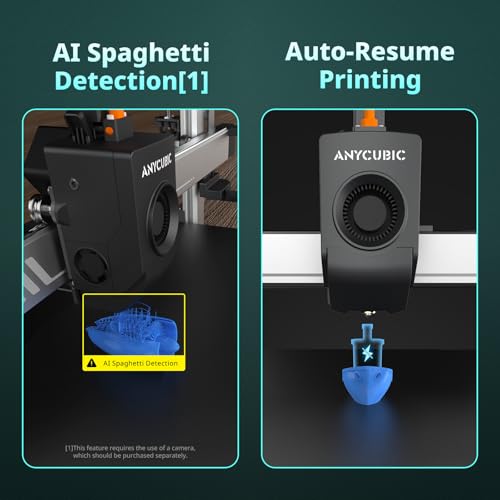 (Bundle Anycubic Kobra 3 Max Combo) Anycub 3D Printer, Support Multi Color Printing 600mm/s High-Speed Printing, Large Build Volume 420x420x500mm