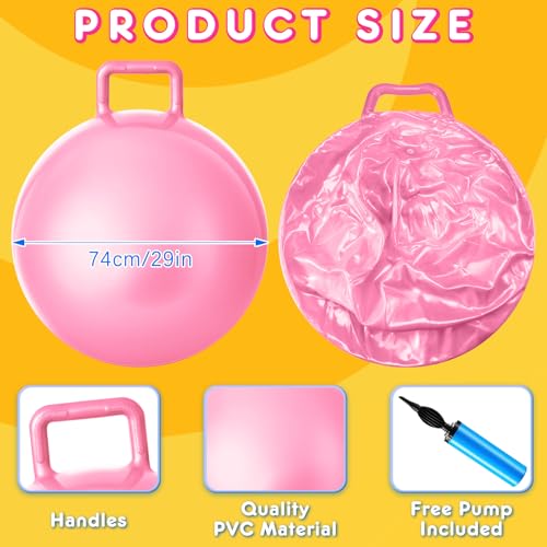 Lewtemi 6 Pcs Hopper Ball with Handle, 29 Inch, Light Colors - color: Light Colors, size: 29 Inch