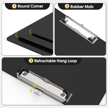 Plastic Clipboards, Black 8.5x11 Clip Board - color: Black