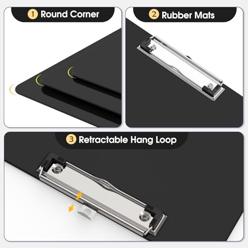 Plastic Clipboards, Black 8.5x11 Clip Board - color: Black