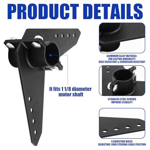 MorningRo 2 Sets Steering Triangle Mounting Bracket for NK-180s Brushless Kayak Motor Replacement Parts Kit, Mounted Steering Bracket, Anti Rust Easy Installation