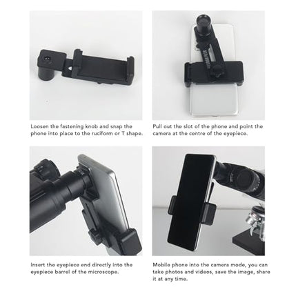 Microscope Lens Cellphone Adapter with 12.5X Eyepiece Microscope Smartphone Camera Adapter for Microscope Eyepiece Tube 23.2mm