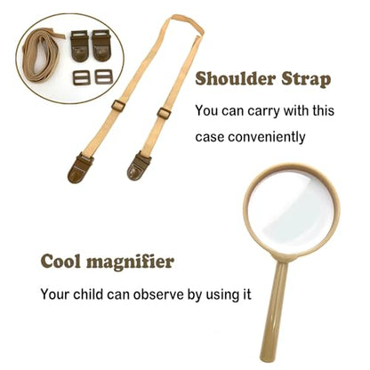 Bug Catcher Kit, Kids Bug Collection Kit, Outdoor Nature Explorer Kit, Science Educational Kit with Tweezers, Magnifying Glass, Bug Observation Container(Gold)