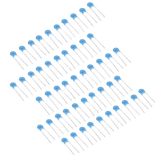 Ceramic Capacitor Set, 0.1uF 100nF 1000V High Voltage Disc Chip, 50 Pieces, Blue