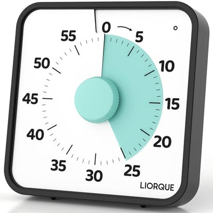 LIORQUE 7.5-Inch Large Visual Timer, 60-Minute Classroom Timer Magnetic - color: Green