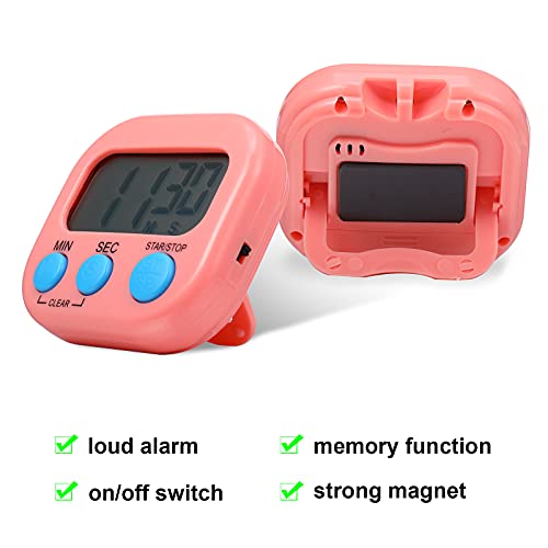 Weewooday 6 Pcs Multi-func Electronic Kitchen Classroom Timer, 6 Colors - color: 6 Colors