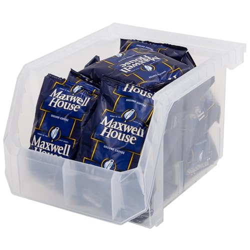 ReadySpace Medium-Tall Stackable Plastic Storage Bins, 4-Pack, Clear - color: Clear, size: Medium-Tall, 4-Pack