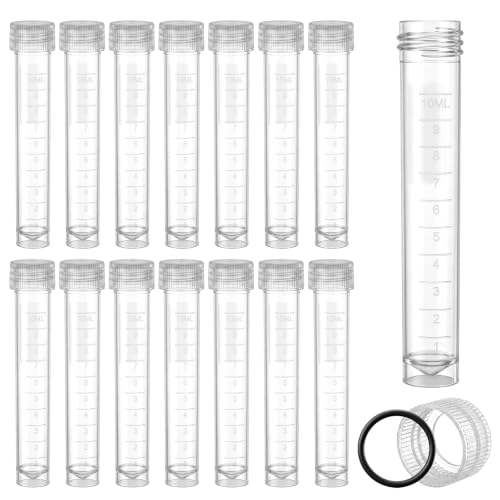 15 PCS 10ml Plastic Test Tubes with with Scale Line