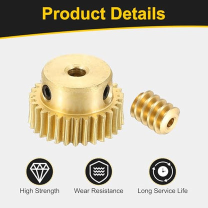 uxcell Worm Gear Set Right Rotation 30T 0.5 Module 1:30 Reduction Rate - size: Gear-3mm, Rod-1.98mm Bore, style: 0.5M-30T