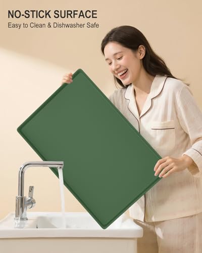 Silicone Art Mat for Crafts, 16" x 24" Waterproof Non-Slip Painting Mat - color: Green, size: 16" x 24"