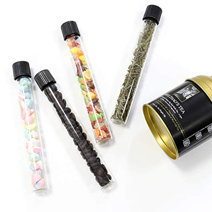 ULAB Test Tubes with Black Screw Caps, Vol.15ml, Dia.16x150mm with Marking Area, Test Tubes Shot Glasses, Borosilicate Glass Material, Pack of 20, UTT1013 - style: Vol.15ml with Bakelite Screw Caps, 20pcs