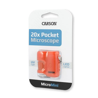 Carson MicroMini 20x LED Lighted Pocket Microscope Keychain - color: Orange