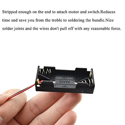 HAHIYO 3V AAA Battery Holder Bundle Series with Wire Sturdy Clapm Flexible Springs Contact Build-in Harnesses Batteries Black Case Easy Install 8 Pieces for Wall Clocks Ham Radio Kids Toys - style: Without cover-2AAA-8P