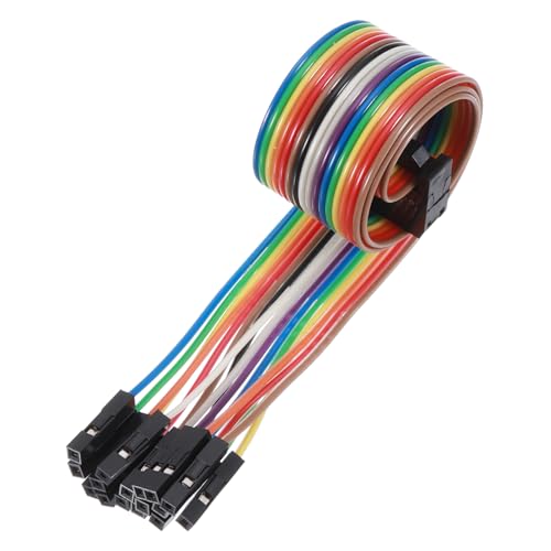 MECCANIXITY 2 Pcs IDC Rainbow Wire Flat Ribbon Cable FC-Female to 16P 11.8 Inch Length 2.54mm Pitch Breadboard Jumper Wires for Electronic Projects - size: 11.8 Inch, style: 16 Pin