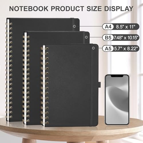 AHGXG Dotted Journal, 140 Pages, A5 (5.7" x 8.3") - color: Black, style: A5-Dotted