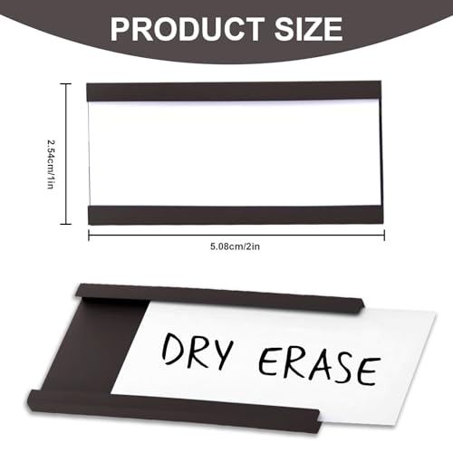 50 Pack 'C' Channel Magnetic Label Holders (1" x 2") - size: 1" x 2"