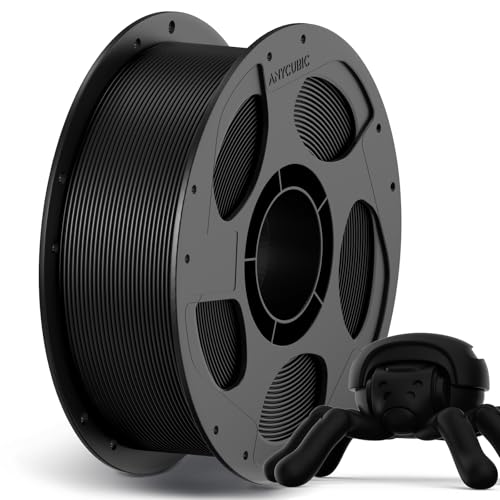 ANYCUBIC High Speed 3D Printer Filament 1.75mm, Print Up to 10X Faster, Rapid PLA Filament with High Prints Quality, Dimensional Accuracy +/- 0.02mm, 1KG Reusable Spool, Black - color: 1kg Pearl Black