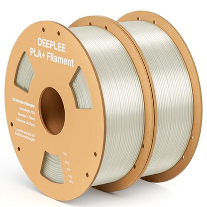 PLA+ 1.75mm 3D Printer Filament, PLA Plus with Dimensional Accuracy +/- 0.02mm, Higher Strength and Toughness, Neatly Wound, No Clogging, Fits for Most FDM 3D Printers, 2 Pack 1kg Clear - color: 2*clear