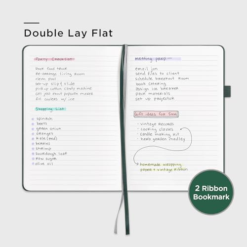 &And Per Se Lined Notebooks Bulk 5-Pack, A5 Hardcover Journal, 160 Pages 100gsm Thick Paper, Classroom Supplies for Students, Teachers, College Ruled Notebooks for School Office (Green) - color: Green, style: 5 Pack-Lined