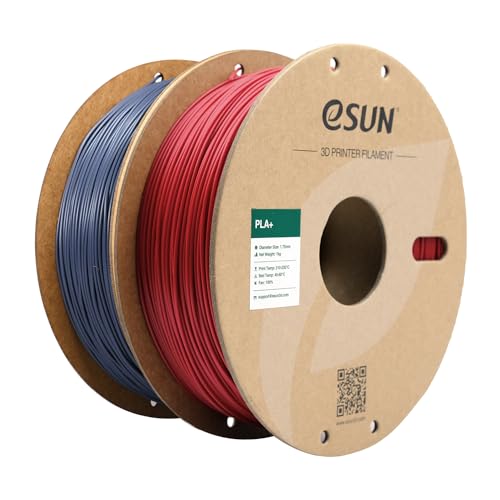 eSUN PLA+ Filament 3D Printer Filament 2KG Fire Engine Red+Grey - color: Fire Engine Red + Grey, size: 2 KG