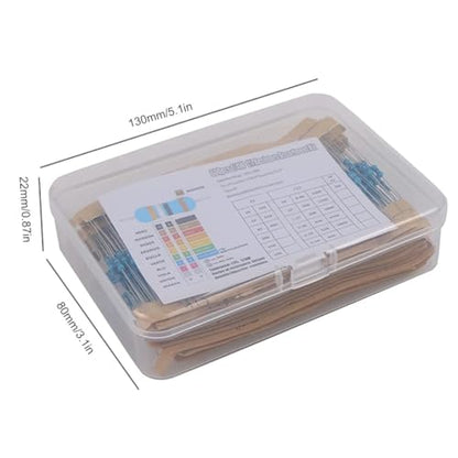 600Pcs 30 Values Resistor Kit 1/4W, 10R-1M RoHS CompliantResistor Assortment Kit Metal Carbon Film Fixed 1% Electrical Resistors Set...