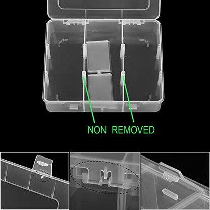 Vidifor 9 Grids 2 Pack Plastic Storage Compartment Organizer Container with Adjustable Dividers for Crafts, Earrings, Screws, Nail, Pins and More (2)