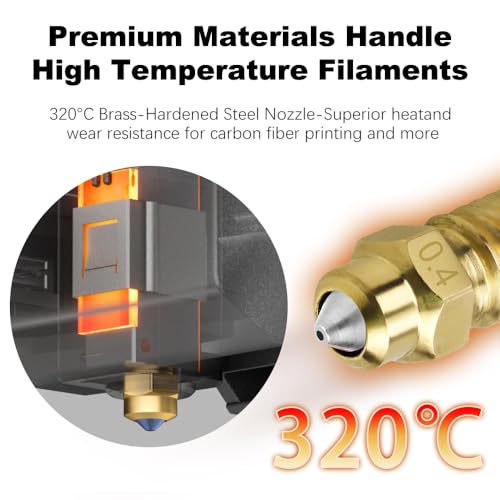 5 Pack CC/CC2 Nozzle 0.2mm 2 * 0.4mm 0.6mm 0.8mm for Elegoo Centauri Carbon 3D Printer, High Flow Brass-Hardened Steel Nozzle with High Thermal Conductivity Wear Resistance for Centauri Hotend - color: 5 Pack Nozzle Kit
