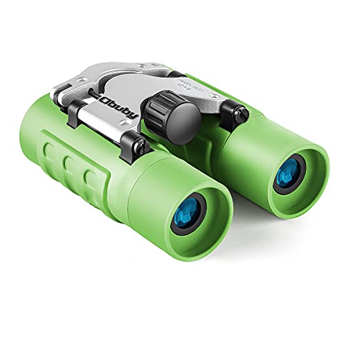 Real Binoculars for Kids Gifts for 3-12 Years Boys Girls 8x21 High-Resolution Optics Compact Toy Binocular for Bird Watching,Travel, Camping - color: Light Green