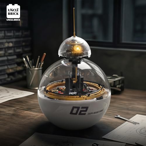 UNCLE BRICK Sci-Fi Robot Building Set, Programmable Rolling Sphere Robot with Remote Control, STEM Building Kit for Boys 8-12, Teens & Adults, Futuristic Collectible Display Model