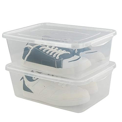 Jekiyo Clear Plastic Storage Bin, 14 Quart Latching Box with Lid, 4 Packs - size: 14 Quart