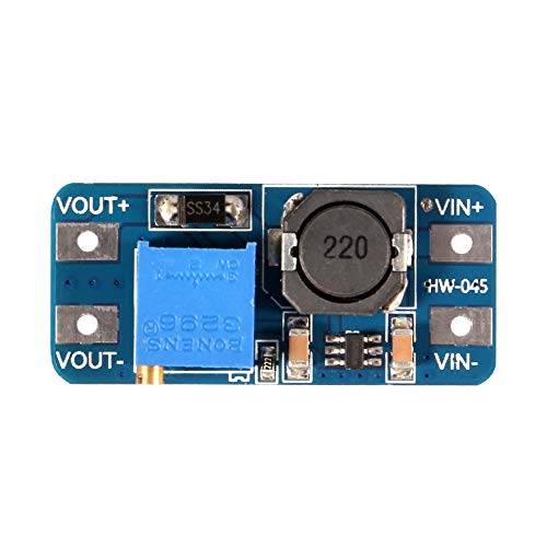 20PCS MT3608 DC-DC Step Up Boost Power Converter 2A Module Adjustable Step Up Voltage Regulator Board 2-24V to 5V-28V Output - color: 20 Pcs