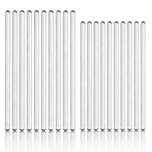 20 Pack Glass Stirring Rods Glass Rods Stick for Stir Hot Cold Beverages Cocktails Drinks Mixtures for Laboratory Kitchens, Science Education, and Mixing Beverages and Cocktails, 2Size