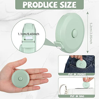 Kigeli 100 Pcs Retractable 60 Inch Measuring Tape - Mini Soft Measurement Tape for Fabric, Sewing, Body