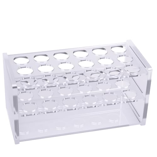 Clear Acrylic Test Tube Rack, 18-Hole 17mm Holder for 10ml 15ml Tubes - color: Clear - 18 Holes