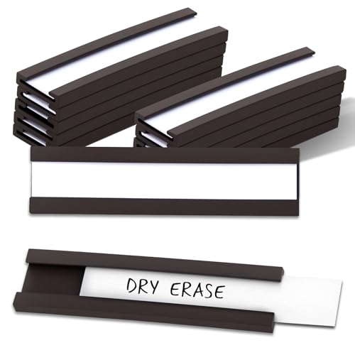50 Pack 'C' Channel Magnetic Label Holders (0.5" x 2") - size: 0.5" x 2"