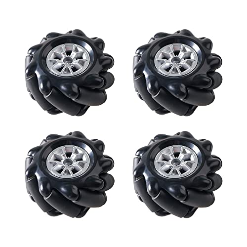 Professional 60mm Mecanum Wheel Car Chassis MC100 for Arduino / Raspberry pi / Micobit, Remote Control 4WD Metal Smart Robot Car Chassis Kit Omnidirectional Wheel with DC TT Motor DIY AI RoS STEAM - color: Blue