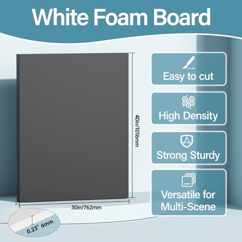4 Pack Foam Board 30"x40", 0.23 Inch Thickness Poster Board, Black - color: Black, size: 30X40