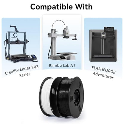 Dynta PLA Filament 1.75mm 2x1KG Black+White 3D Printer Filament - color: 1kgx2-black+white