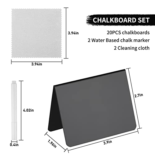 20 Pack 4"x3"Mini Chalkboard Signs for Chalk Sign for Food - Party - Buffet - Table Sign Chalkboard - Wedding - Bakery - Small Chalkboard Sign - Mini Chalkboard Signs for Food - style: Chalkboard V 20